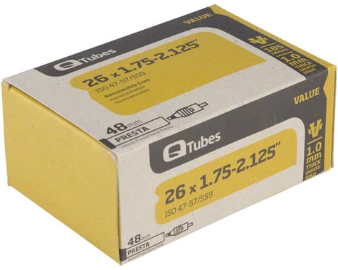 Q-Tubes Value Series Tube with 48mm Presta Valve: 26" x 1.75-2.125"